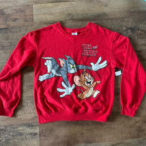 Women’s Tom and Jerry Sweatshirt Size M (7-9) Red